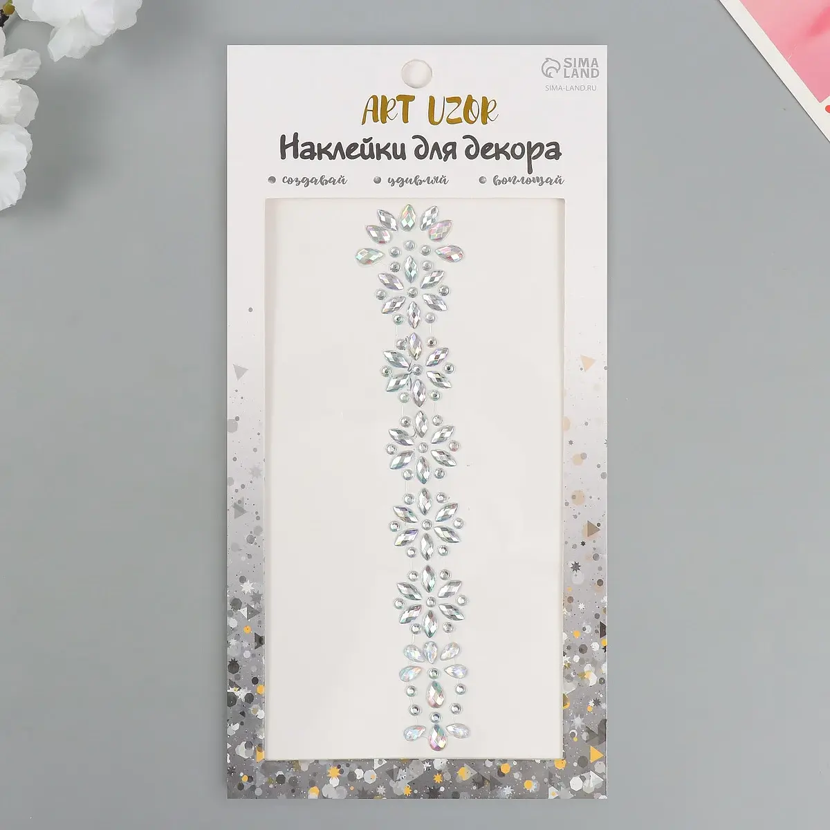 

Наклейка-стразы на волосы, Серебристый