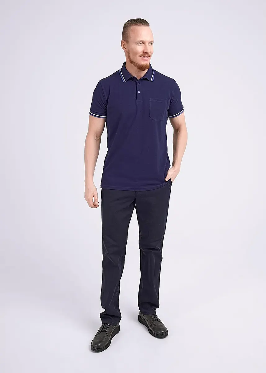 

Футболка поло, Синий;т.синий