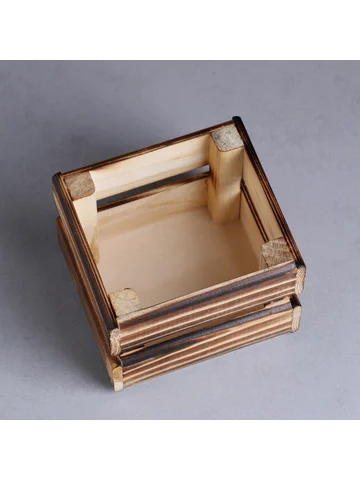 Кашпо деревянное 12×11×9 см