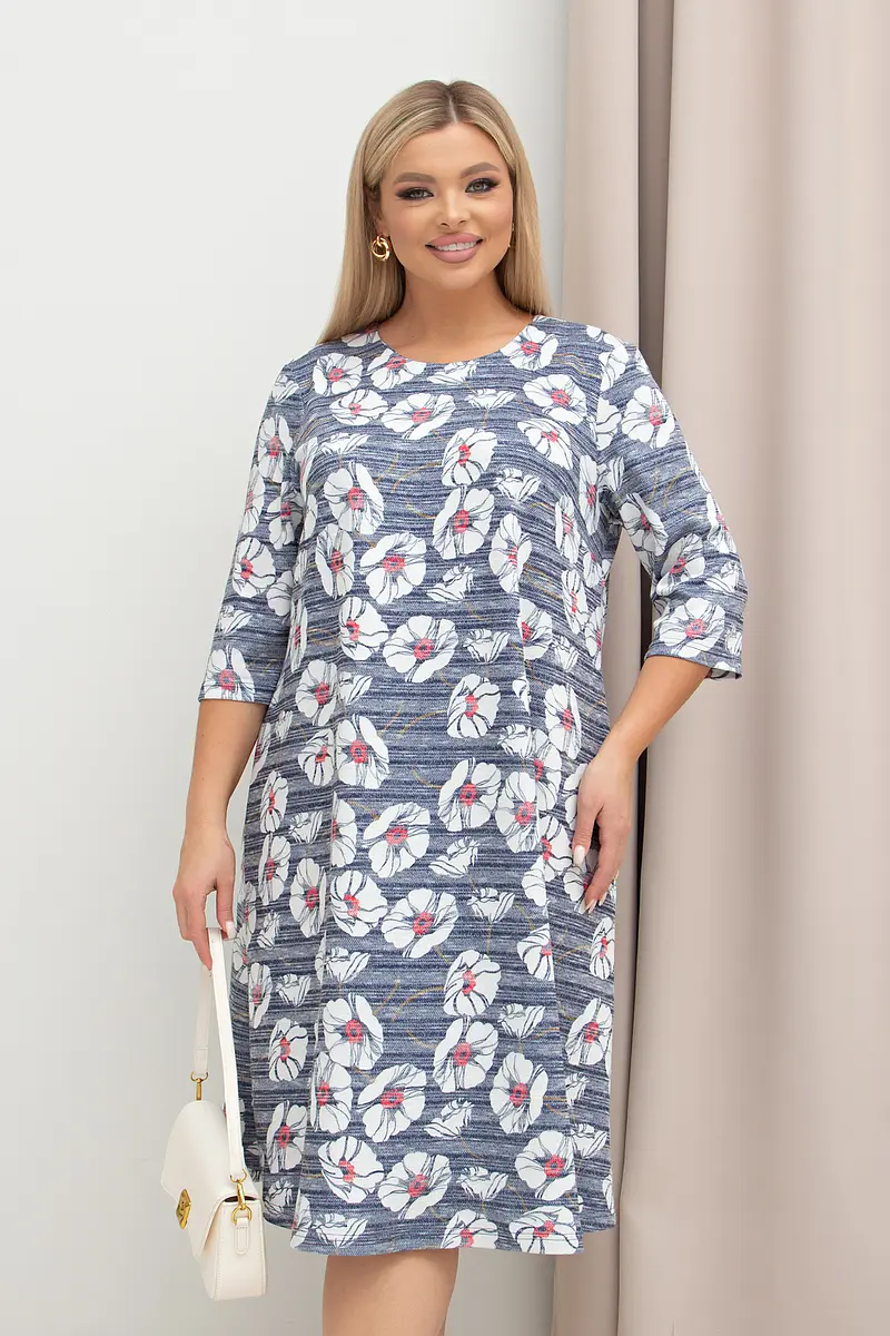 

Платье, Синий;синий/цветы