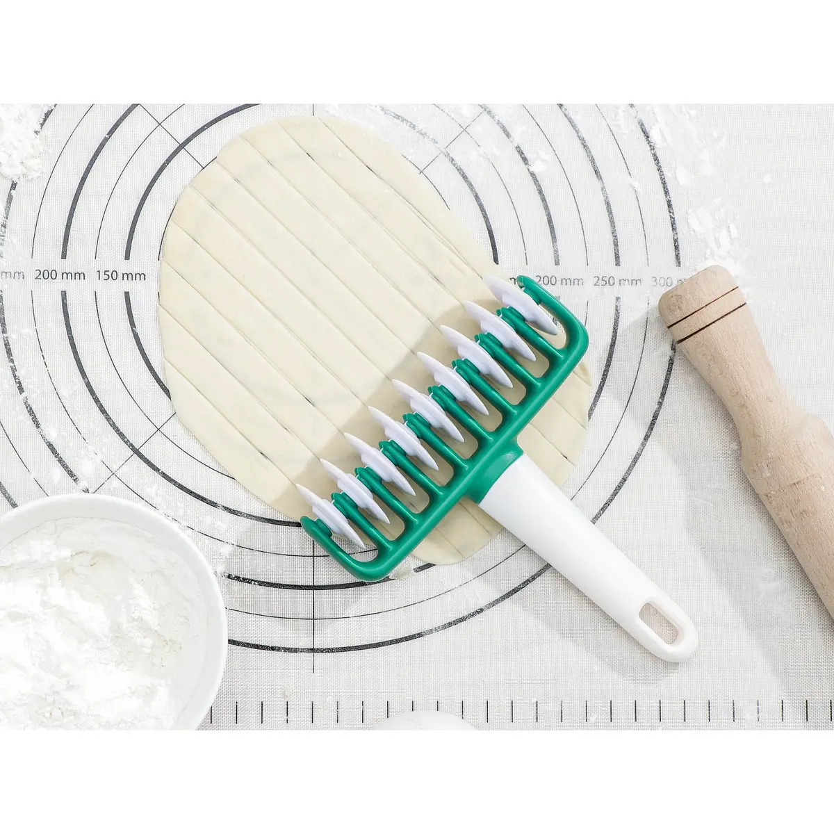 

Валик для нарезки полос из теста konfinetta, Зеленый;белый