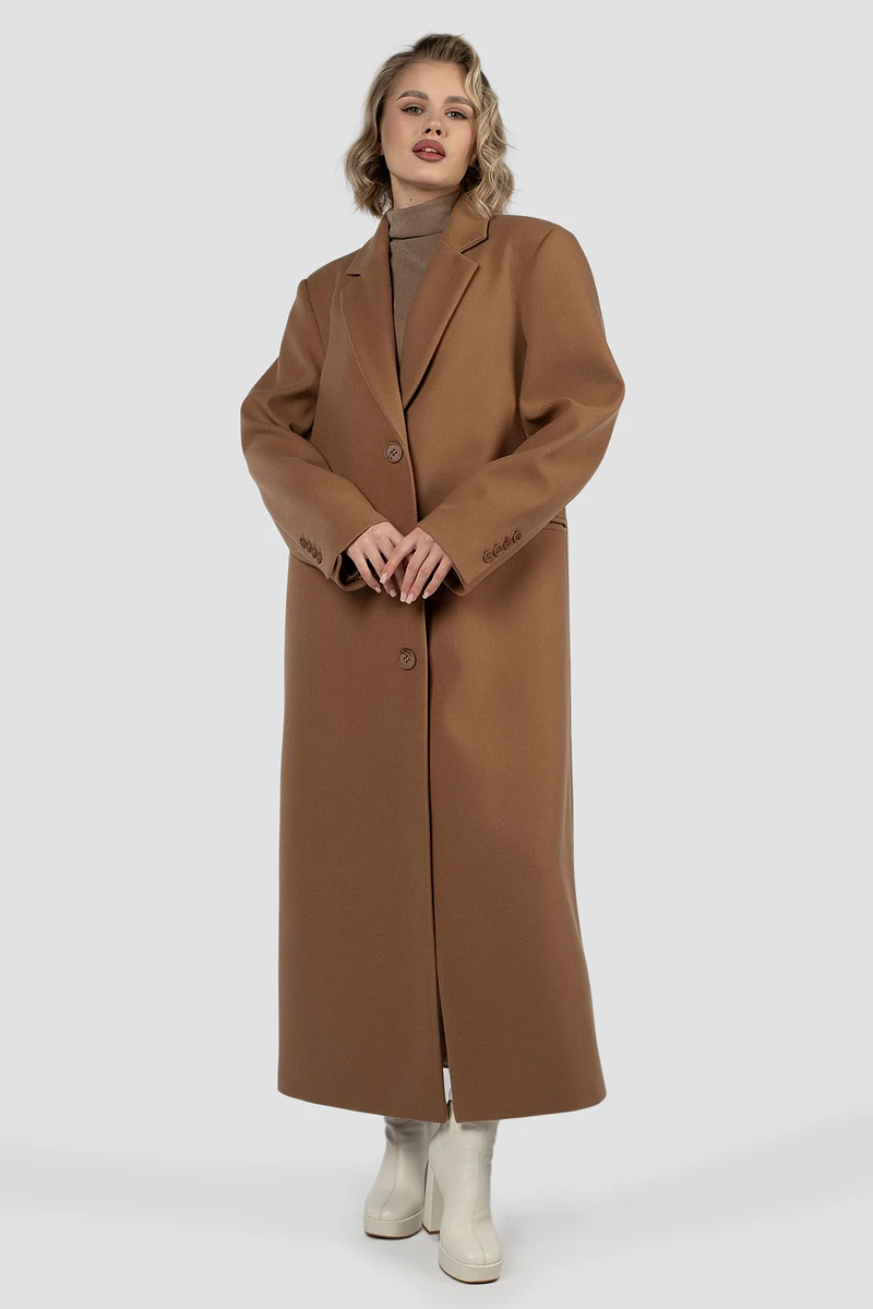 

Пальто, Коричневый;tемный кэмел