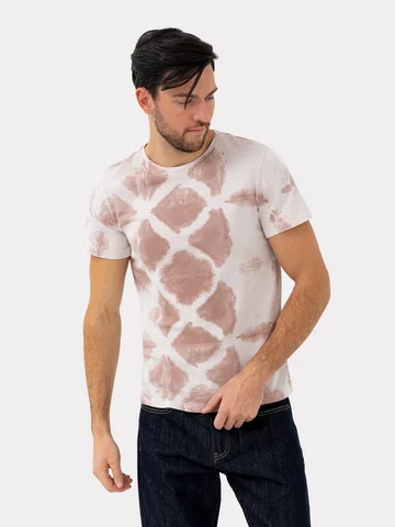 Футболка мужская коричневая в технике та