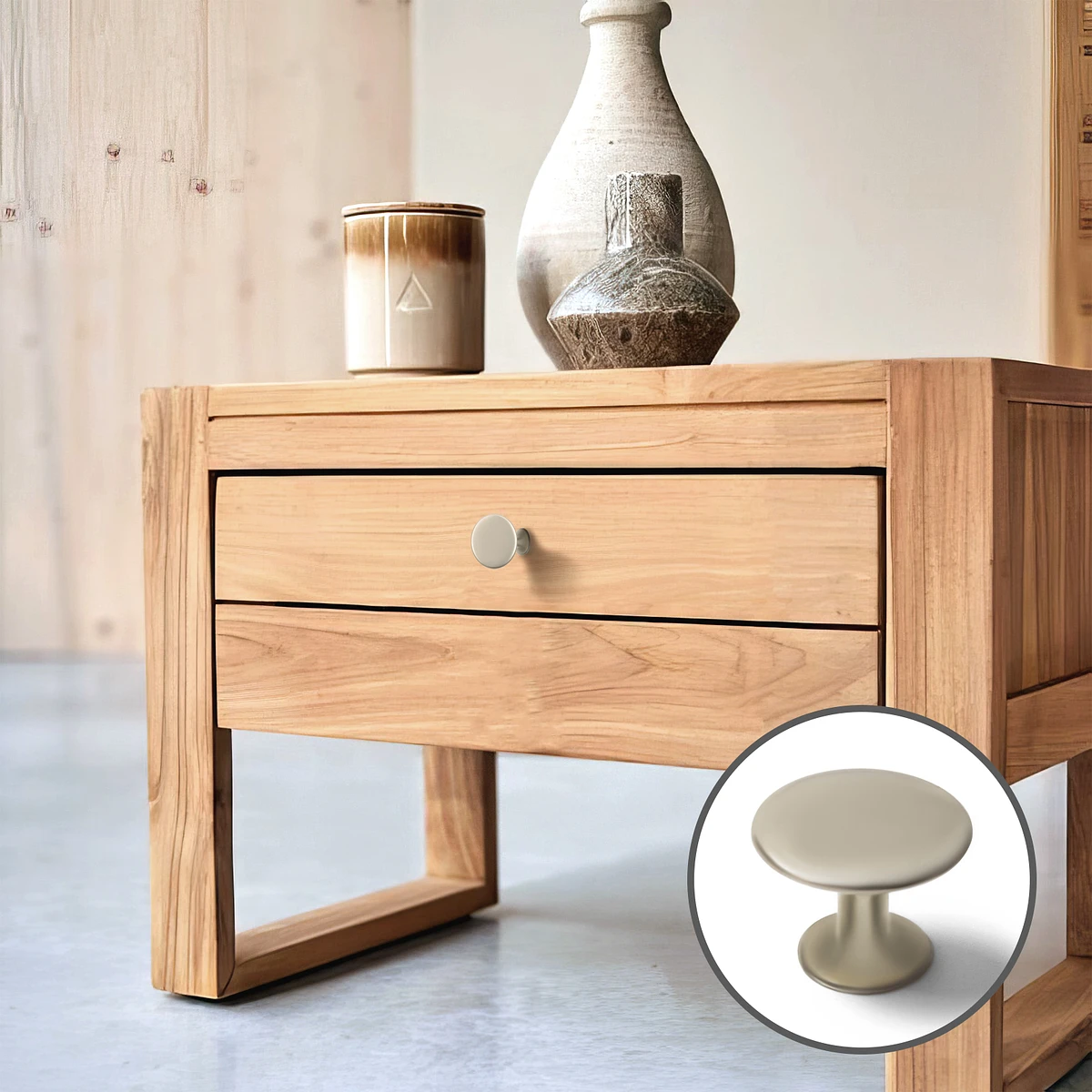 

Ручка-кнопка тундра рк002, матовый никель