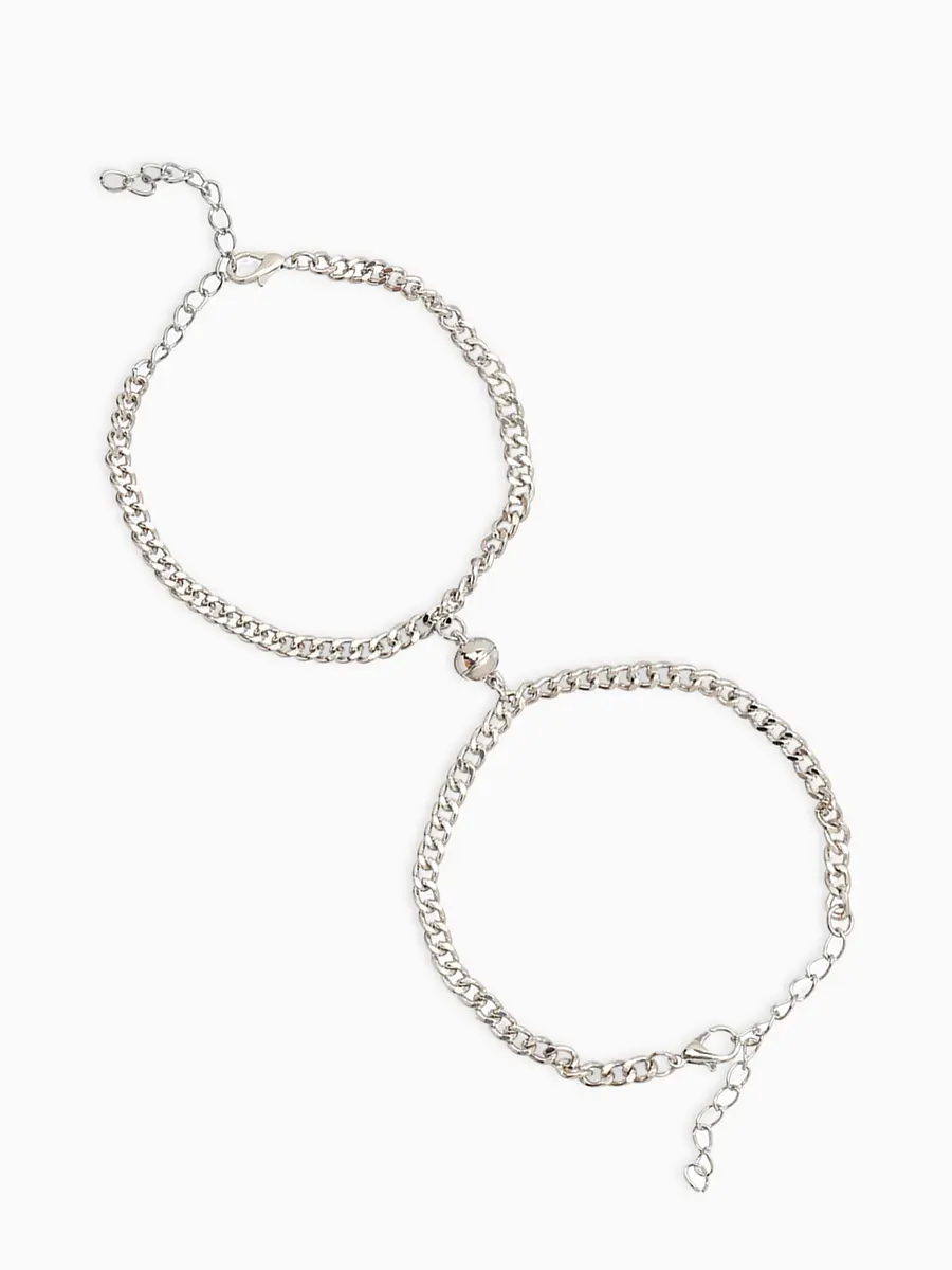 

Браслеты парные, Серебристый