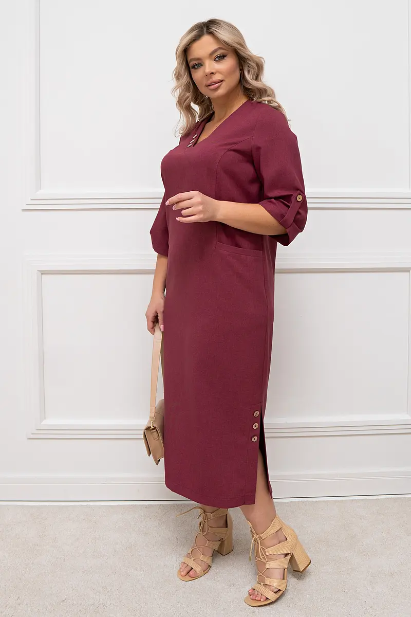 

Платье, Бордовый;баклажановый