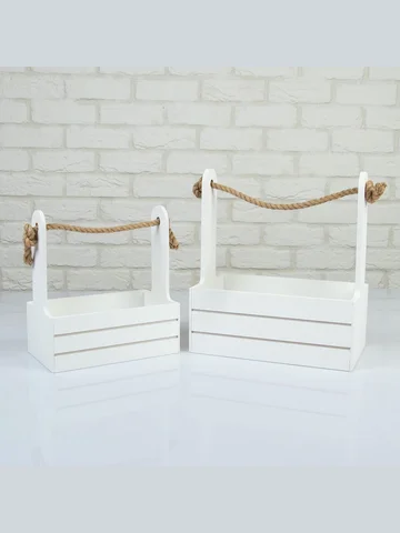 Набор деревянных кашпо dear, 2 шт., ручк