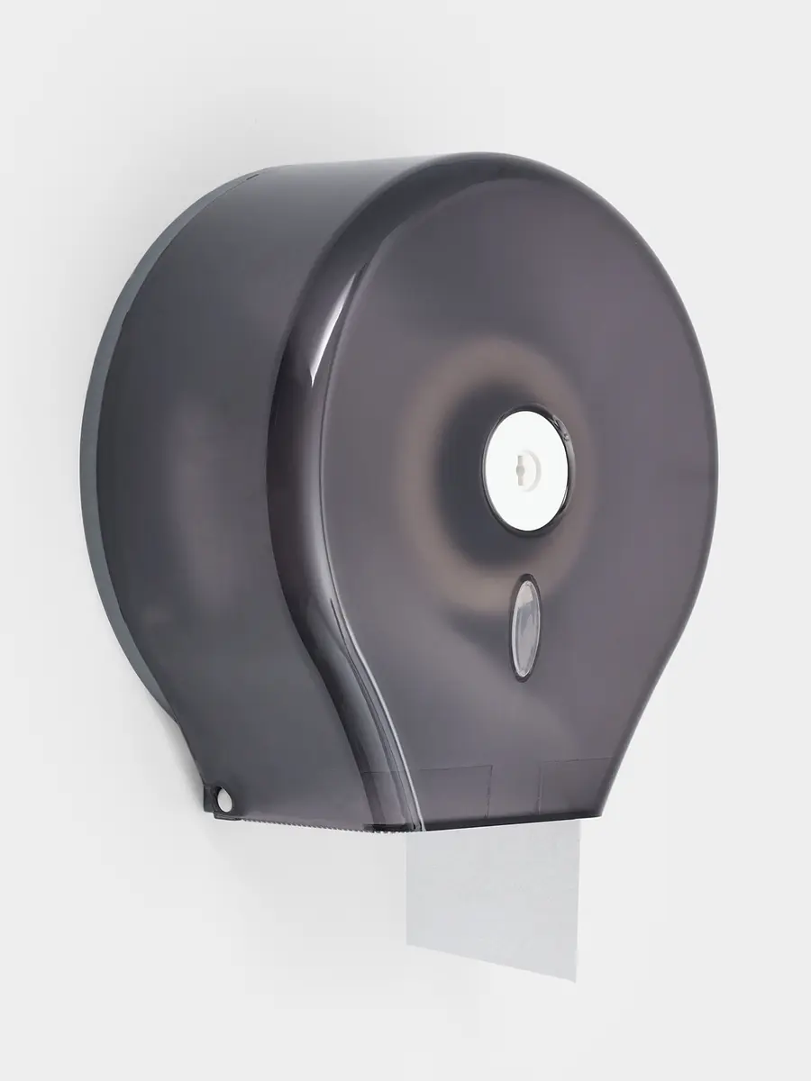 

Диспенсер - держатель туалетной бумаги, 28×27.5×12 см, втулка 6.5 см, пластик, черный, Серый